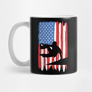 American Flag Freerunning Graphic Mug